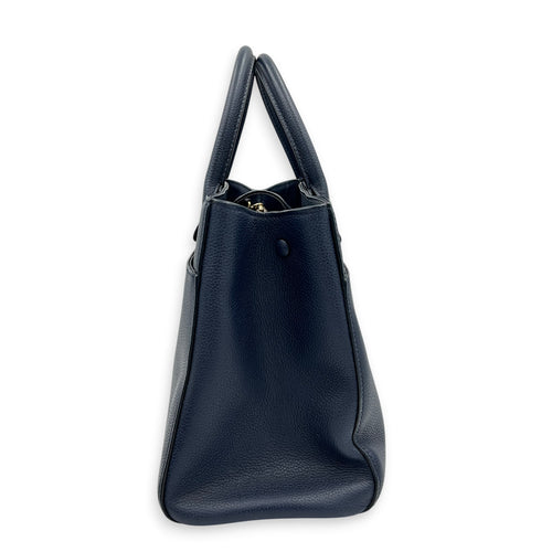 CC Tote Bag Blue in Calfskin, Gold hardware