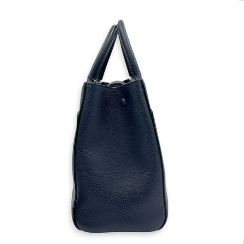 CC Tote Bag Blue in Calfskin, Gold hardware