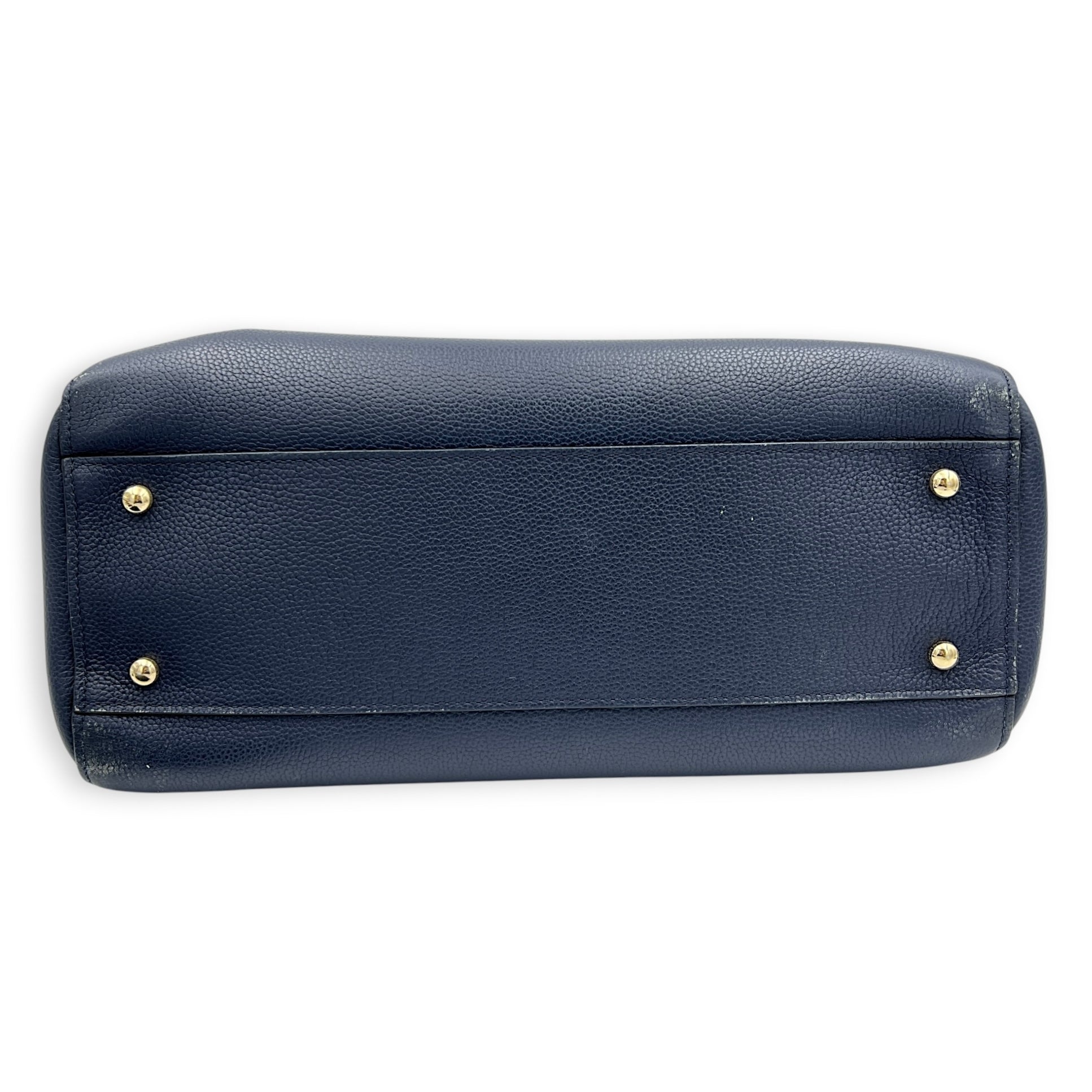 CC Tote Bag Blue in Calfskin, Gold hardware