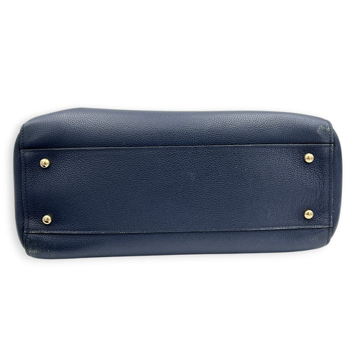 CC Tote Bag Blue in Calfskin, Gold hardware