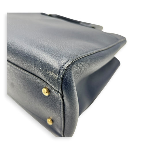 CC Tote Bag Blue in Calfskin, Gold hardware