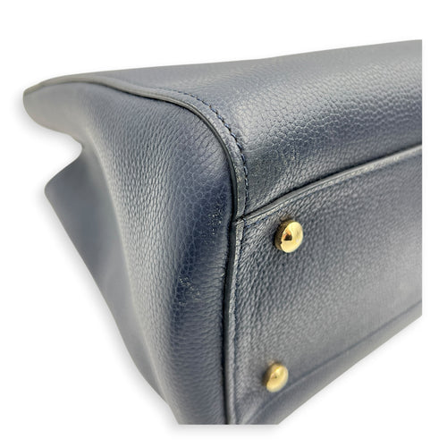 CC Tote Bag Blue in Calfskin, Gold hardware