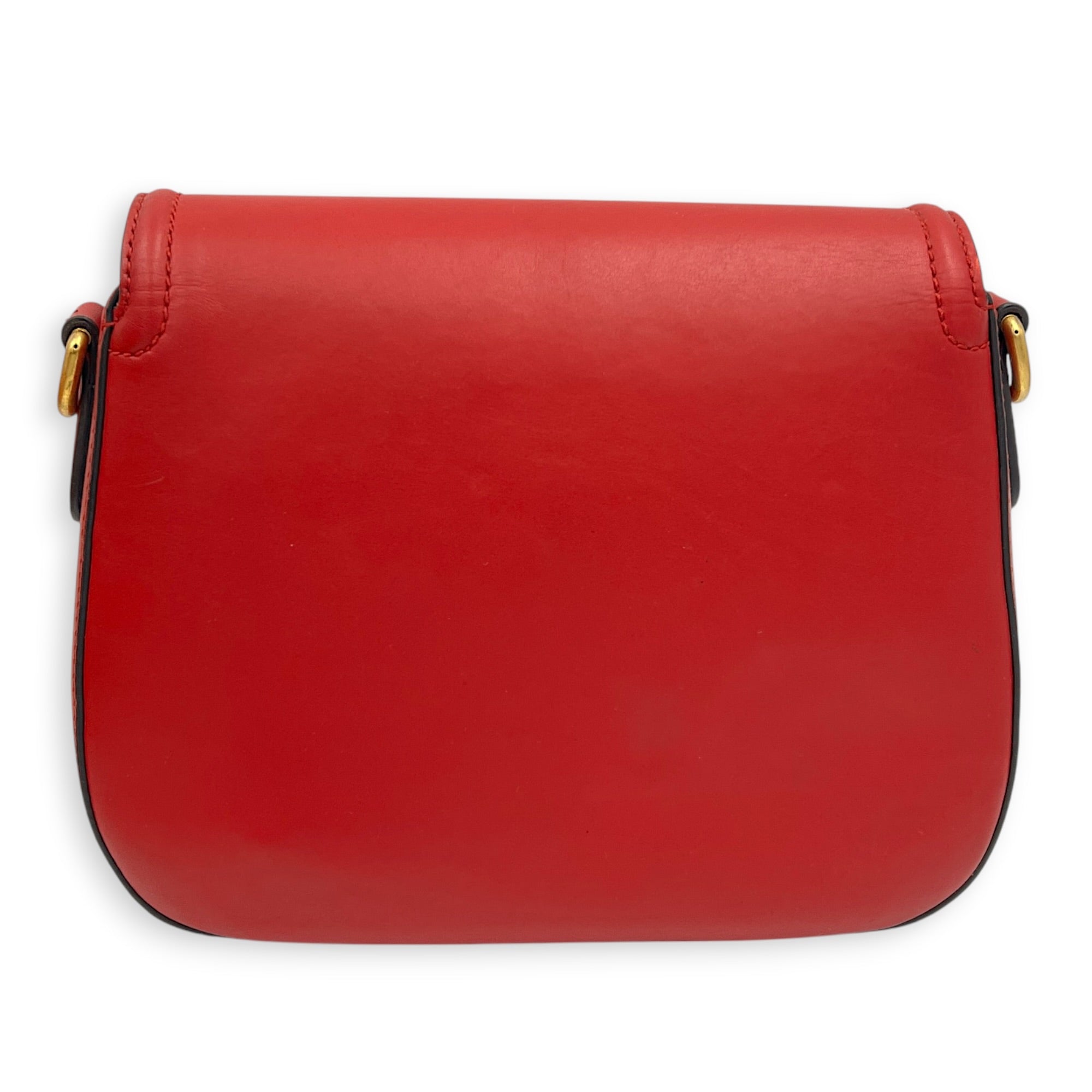 Lady Web Red Crossbody Bag in Calfskin, Gold hardware