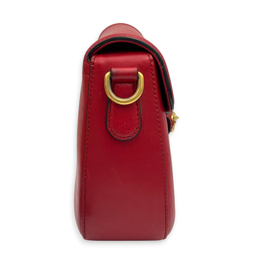 Lady Web Red Crossbody Bag in Calfskin, Gold hardware