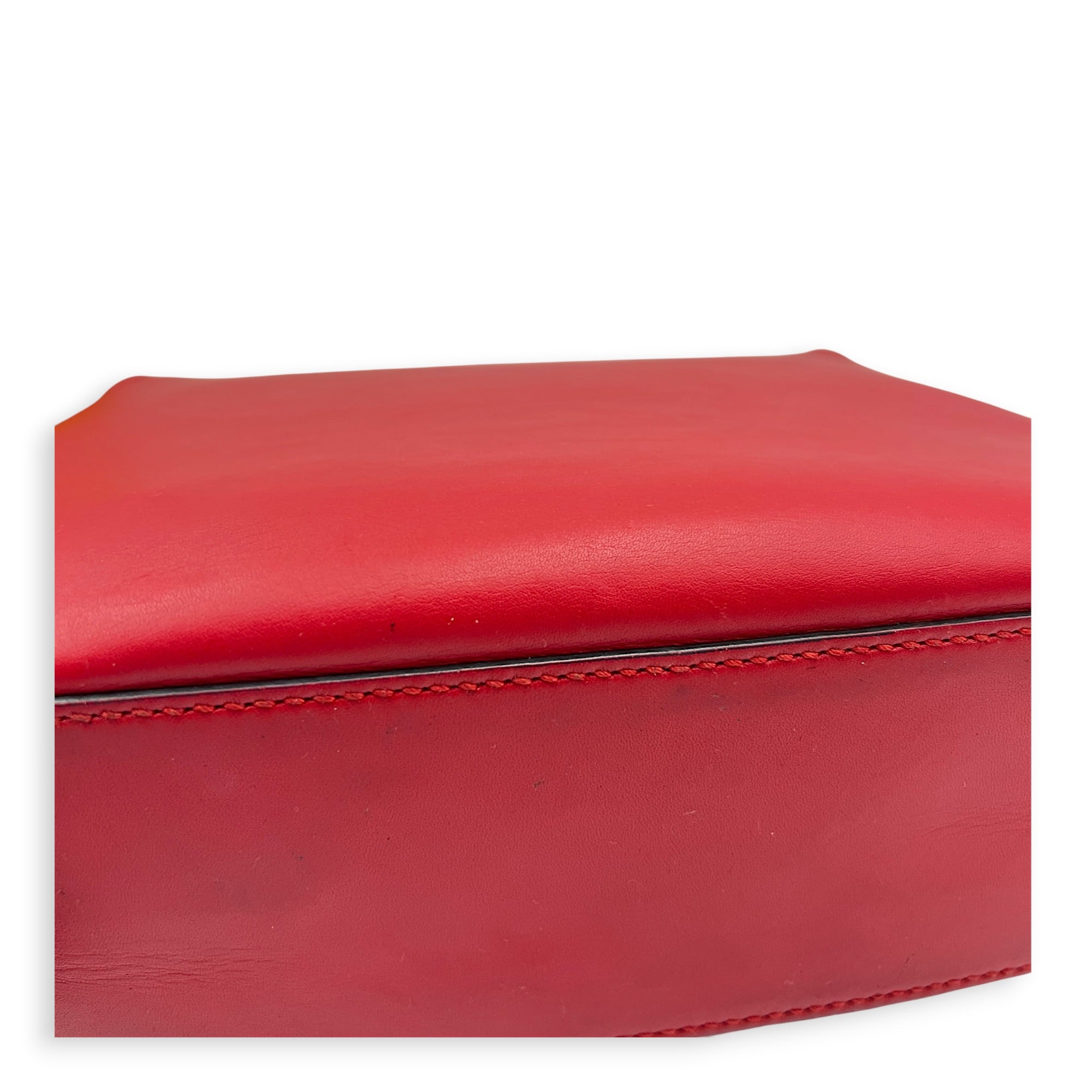 Lady Web Red Crossbody Bag in Calfskin, Gold hardware