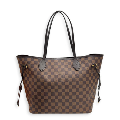 Neverfull Tote Bag MM Brown in Coated Canvas, Gold hardware