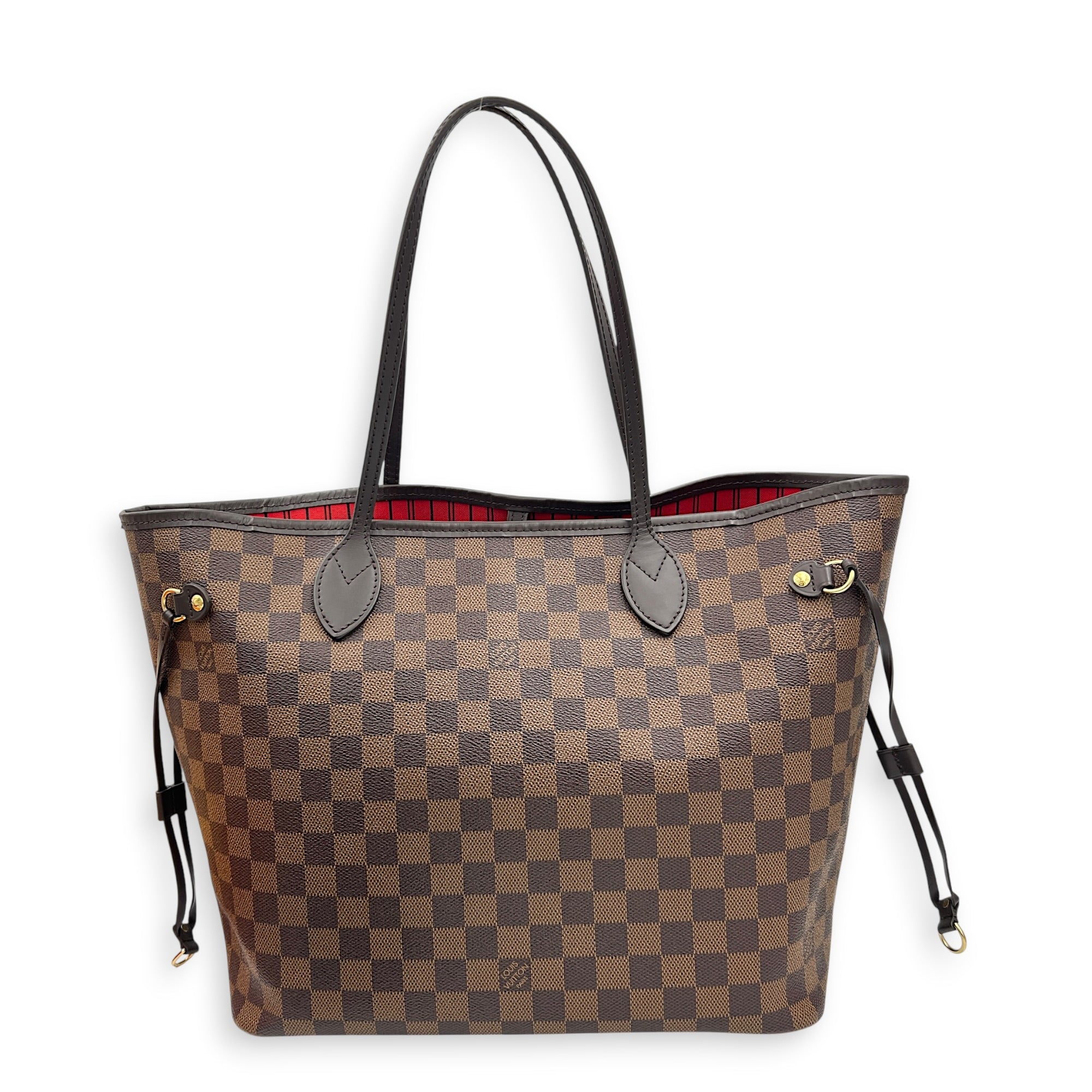 Neverfull Tote Bag MM Brown in Coated Canvas, Gold hardware