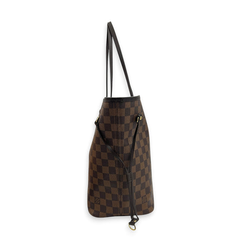 Neverfull Tote Bag MM Brown in Coated Canvas, Gold hardware