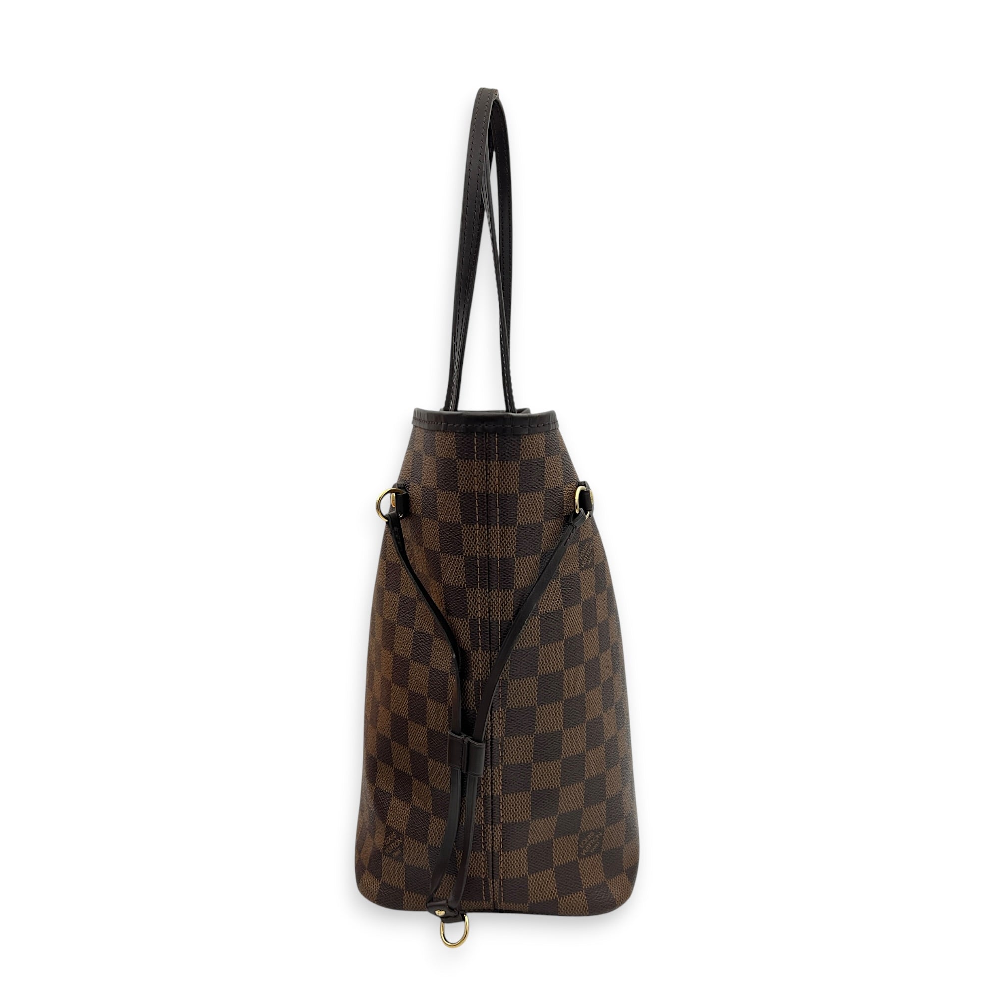 Neverfull Tote Bag MM Brown in Coated Canvas, Gold hardware