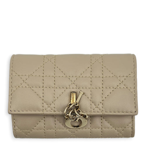 My Dior Wallet Beige in Lambskin, Gold hardware