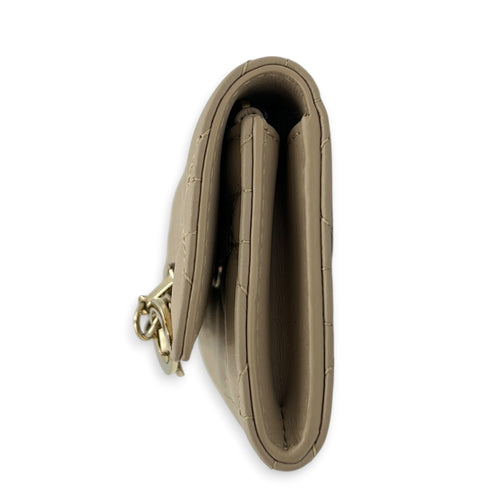 My Dior Wallet Beige in Lambskin, Gold hardware