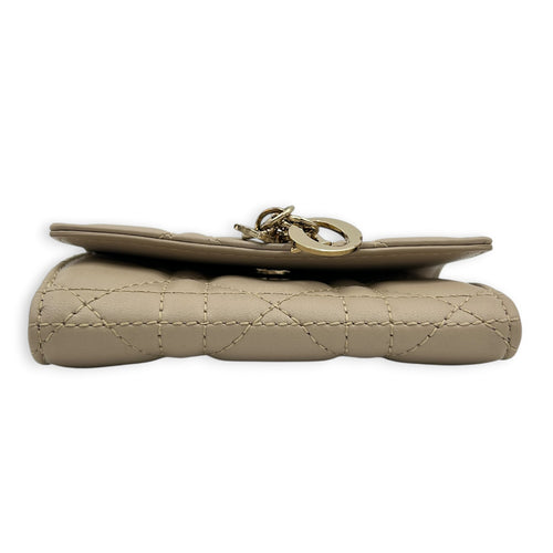 My Dior Wallet Beige in Lambskin, Gold hardware
