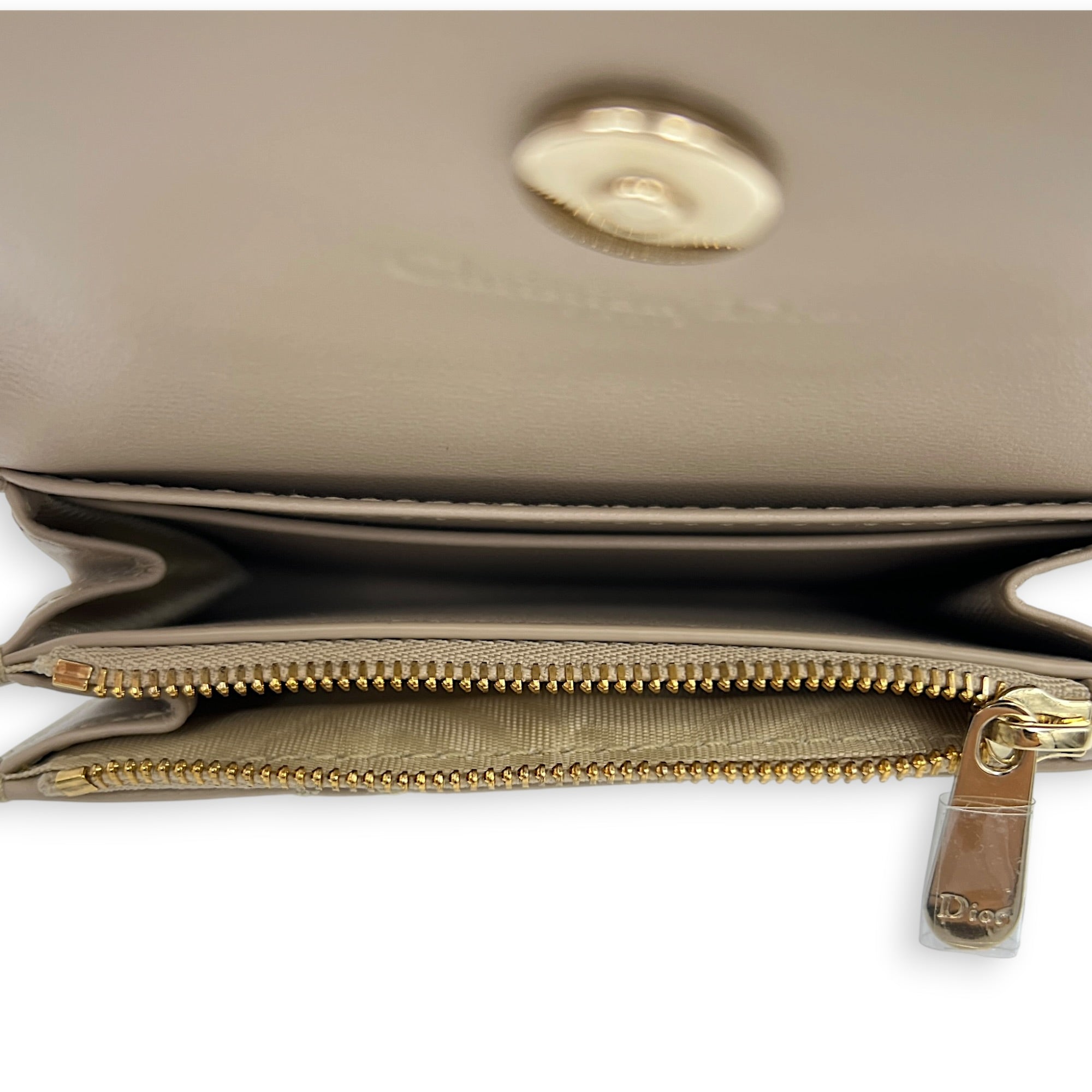 My Dior Wallet Beige in Lambskin, Gold hardware