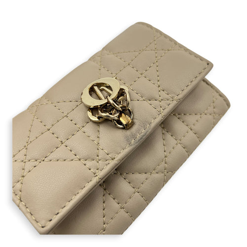 My Dior Wallet Beige in Lambskin, Gold hardware