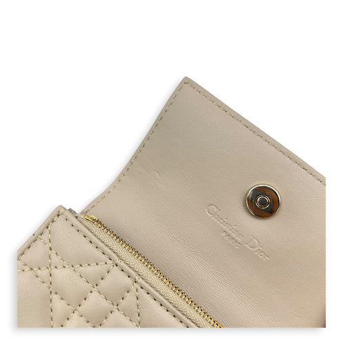 My Dior Wallet Beige in Lambskin, Gold hardware