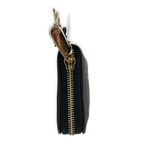Cannage Black Wallet in Lambskin, Gold hardware