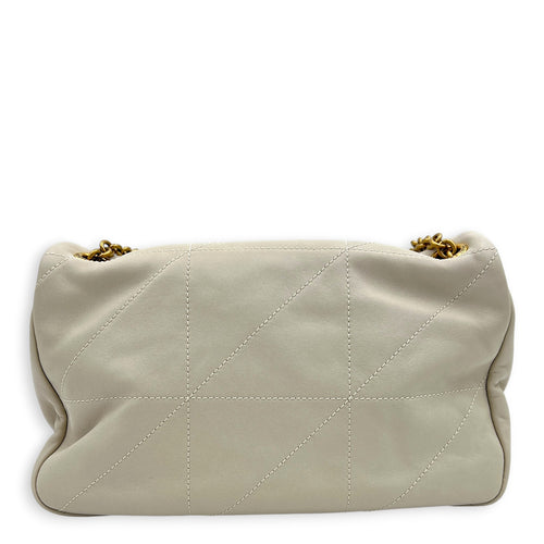 Jamie 4.3 Medium White Shoulder Bag in Lambskin, Gold hardware