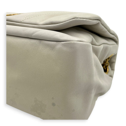 Jamie 4.3 Medium White Shoulder Bag in Lambskin, Gold hardware