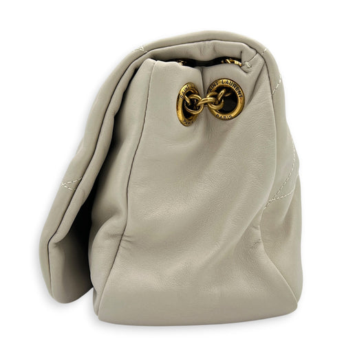 Jamie 4.3 Medium White Shoulder Bag in Lambskin, Gold hardware