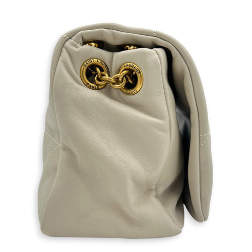 Jamie 4.3 Medium White Shoulder Bag in Lambskin, Gold hardware