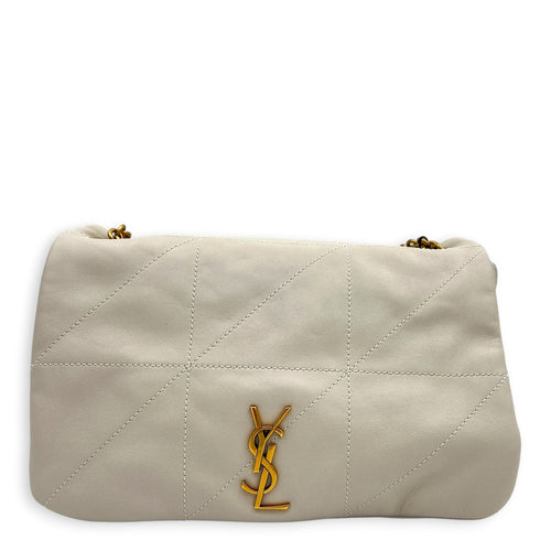 Jamie 4.3 Medium White Shoulder Bag in Lambskin, Gold hardware