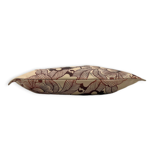Floral Bamboo  Top Handle Bag Beige in Calfskin, Gold hardware
