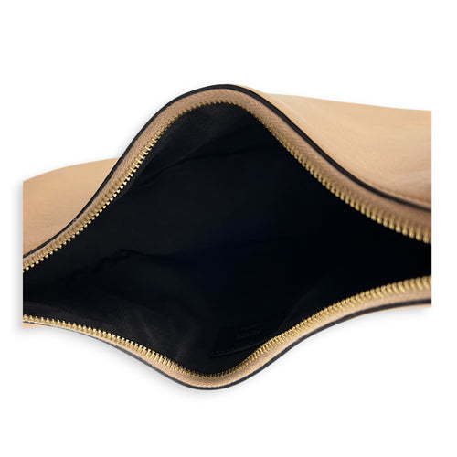 Fendigraphy Beige Top Handle Bag in Calfskin, Gold hardware