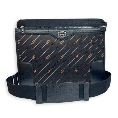 Interlocking G Jacquard Messenger in Canvas, Silver hardware