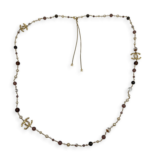 CC Necklace  Purple in Metal, Gold hardware