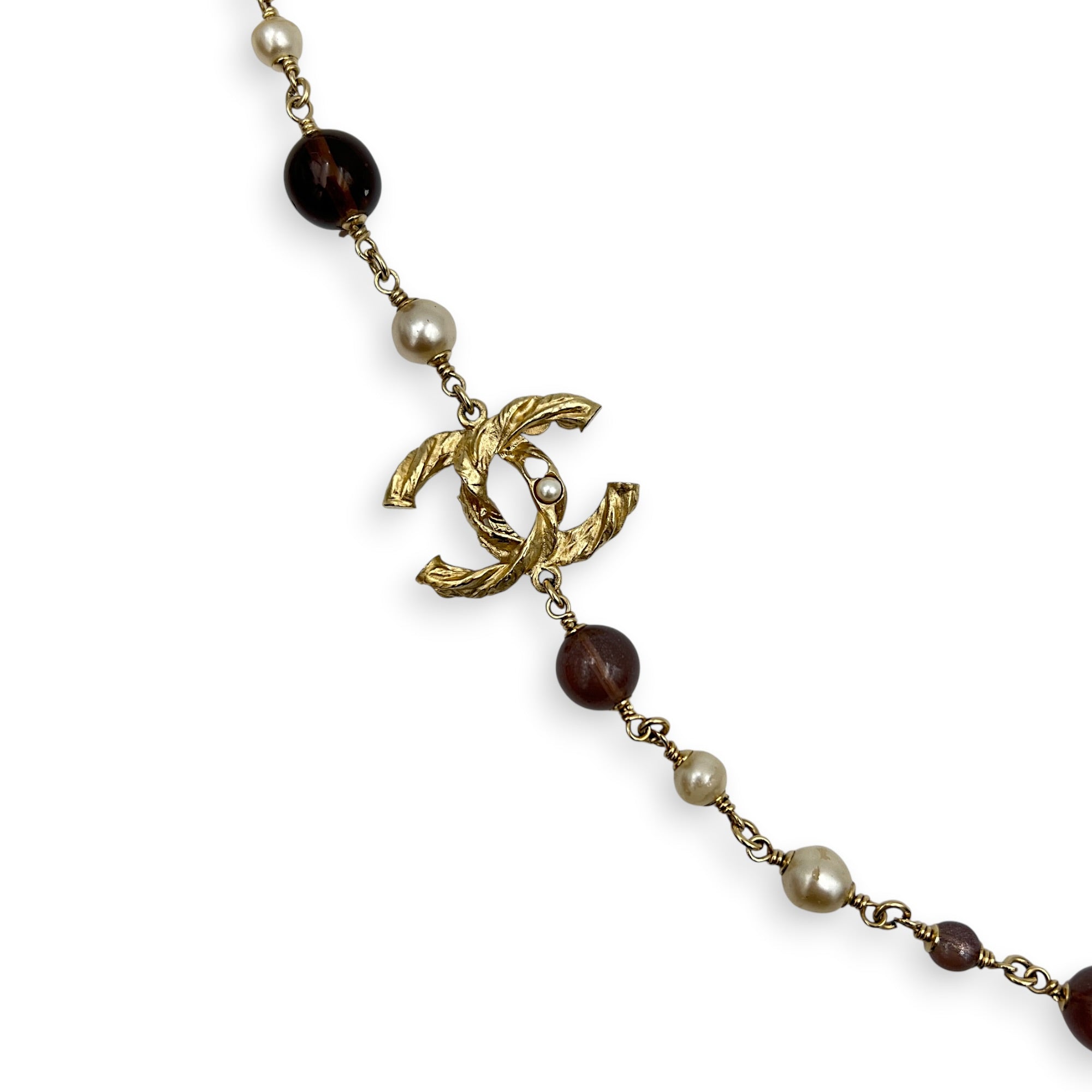 CC Necklace  Purple in Metal, Gold hardware