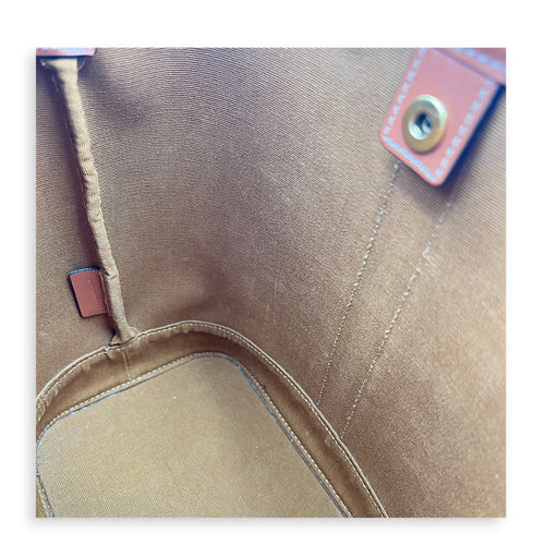 Triomphe Bucket Bag Brown in Coated Canvas, Gold hardware