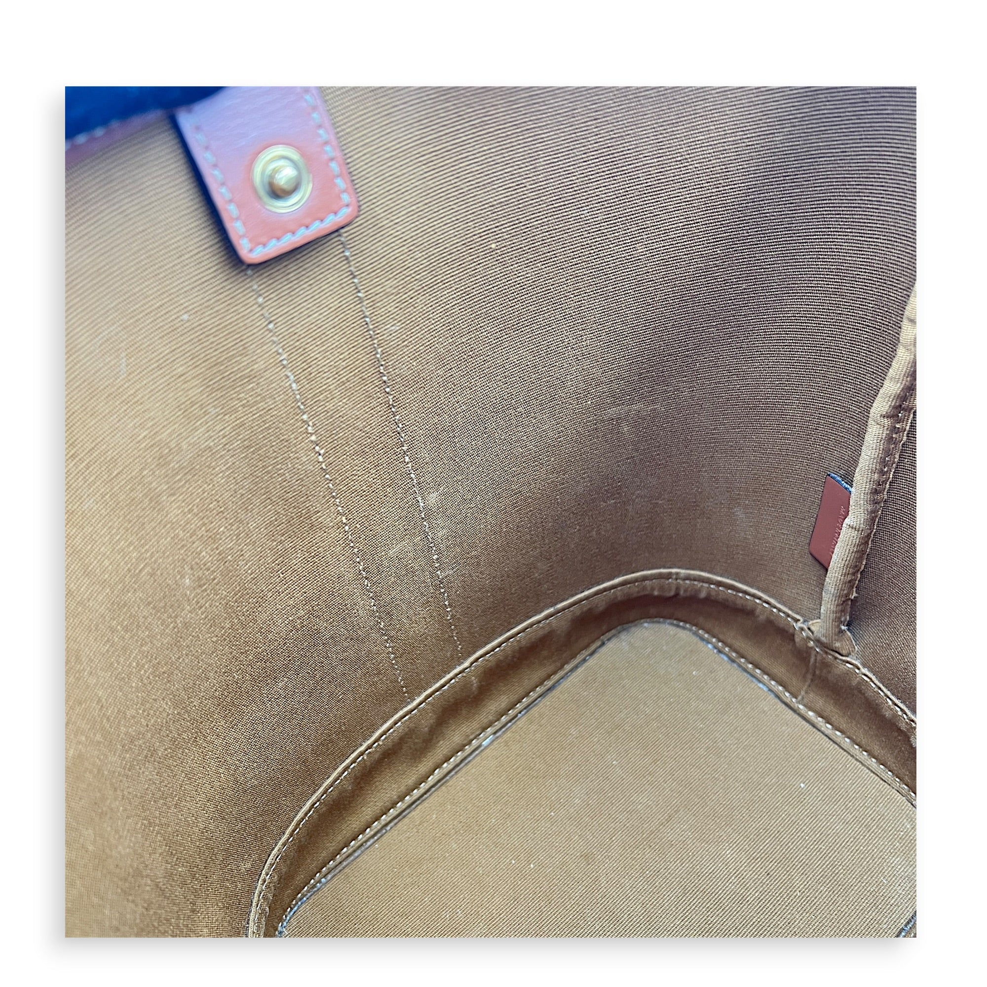 Triomphe Bucket Bag Brown in Coated Canvas, Gold hardware