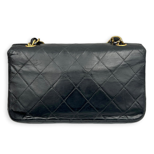 Vintage Quilted Single Flap Shoulder Bag Black in Lambskin, Gold hardware
