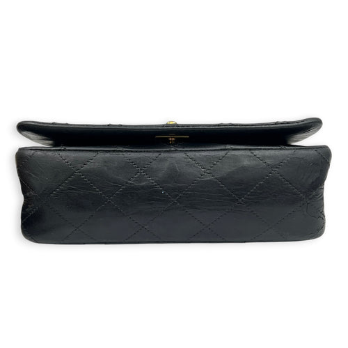 Vintage Quilted Single Flap Shoulder Bag Black in Lambskin, Gold hardware