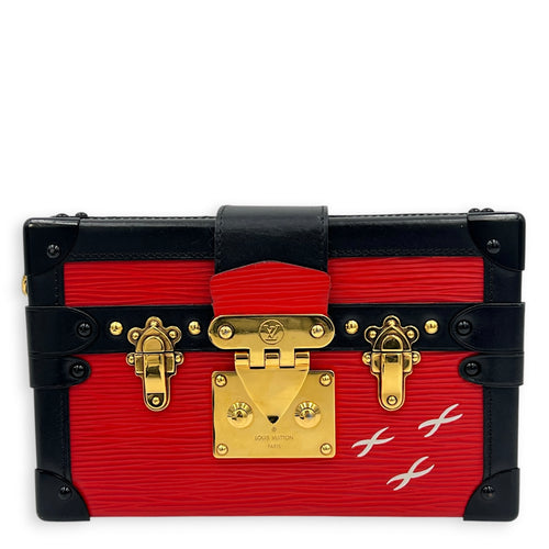 Petite Malle Crossbody Bag Red in Epi Leather, Gold hardware