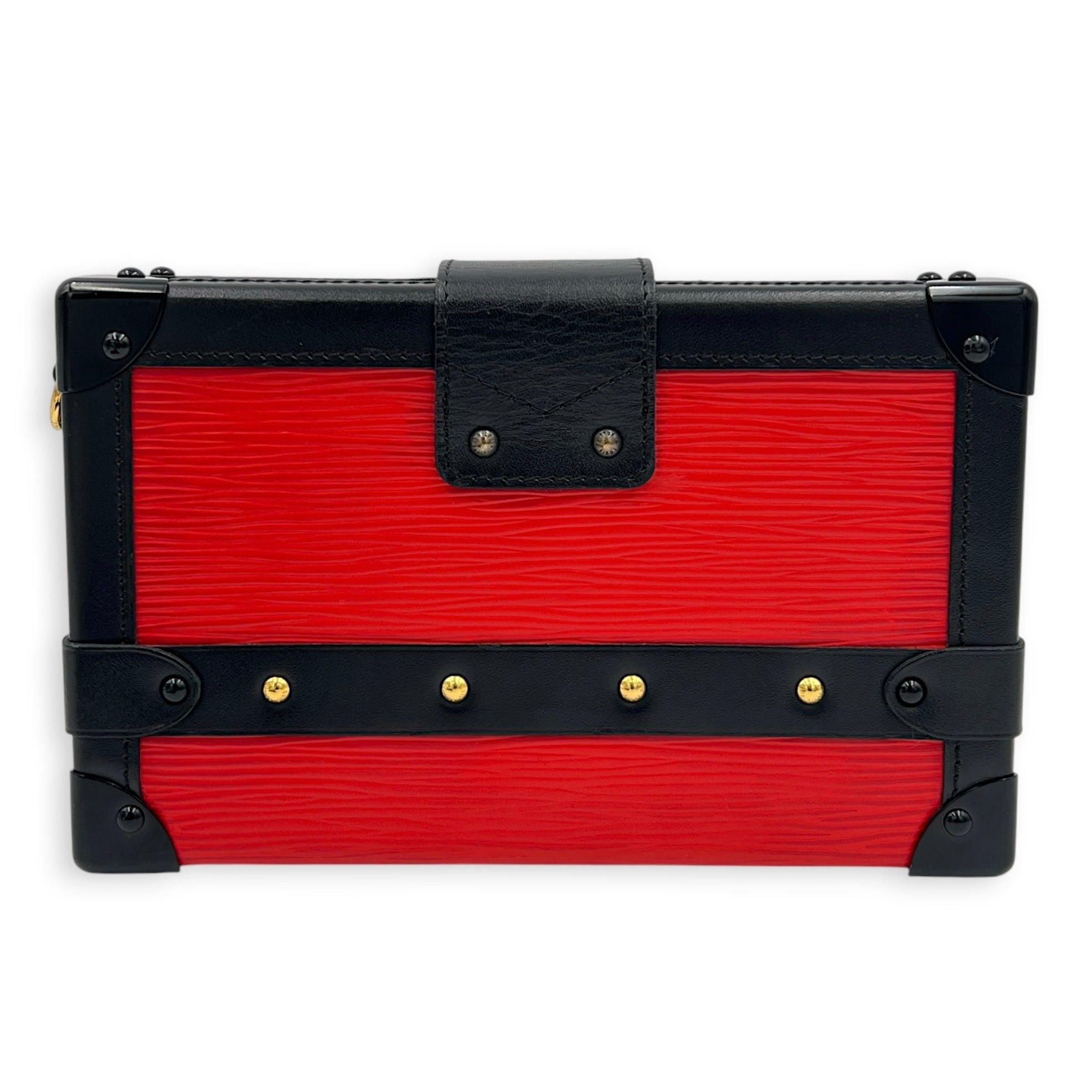 Petite Malle Crossbody Bag Red in Epi Leather, Gold hardware