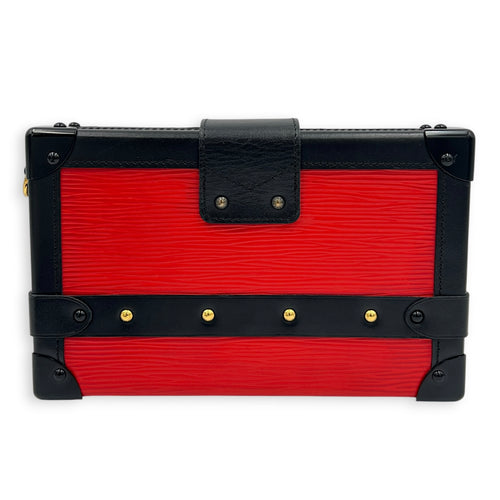 Petite Malle Crossbody Bag Red in Epi Leather, Gold hardware