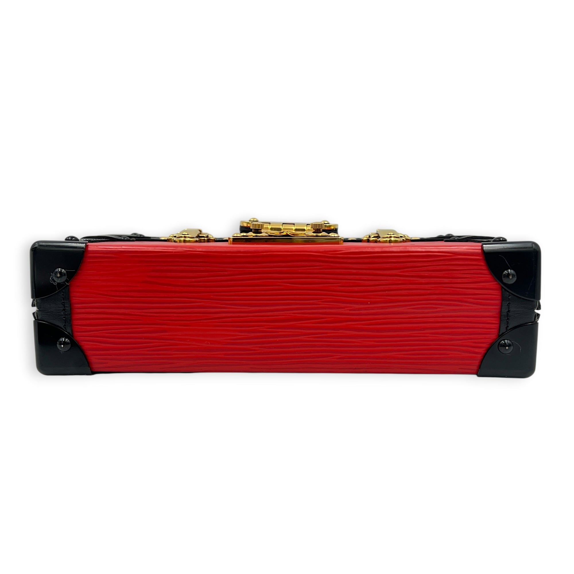 Petite Malle Crossbody Bag Red in Epi Leather, Gold hardware