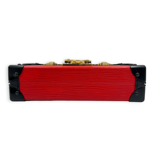Petite Malle Crossbody Bag Red in Epi Leather, Gold hardware