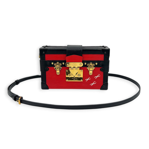 Petite Malle Crossbody Bag Red in Epi Leather, Gold hardware