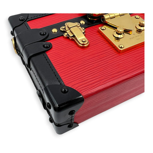 Petite Malle Crossbody Bag Red in Epi Leather, Gold hardware