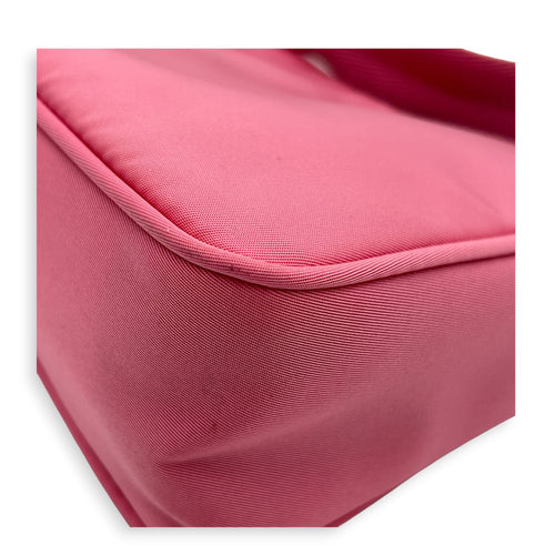 Re-Edition 2000 Shoulder Bag Pink in Canvas, Silver hardware