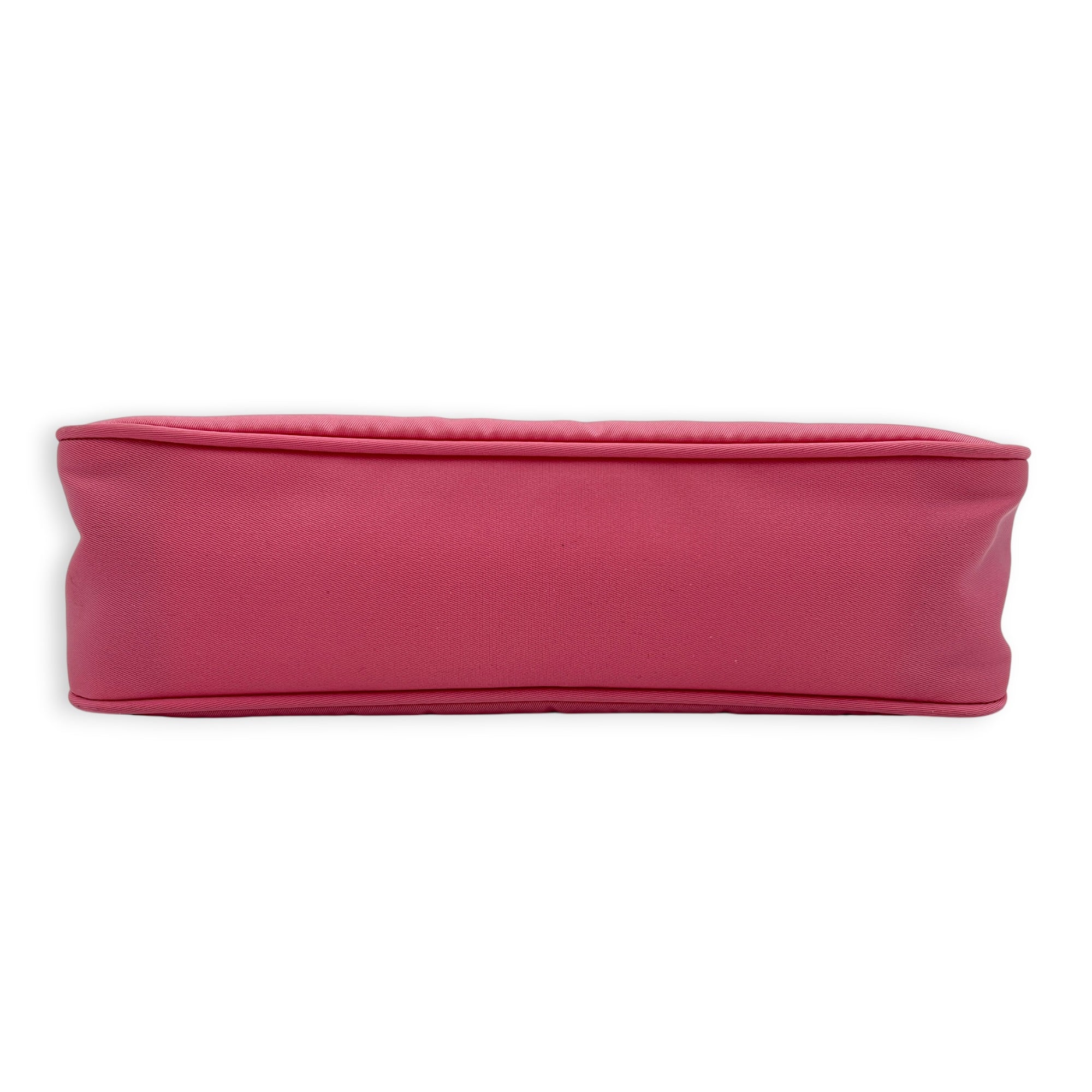 Re-Edition 2000 Shoulder Bag Pink in Canvas, Silver hardware