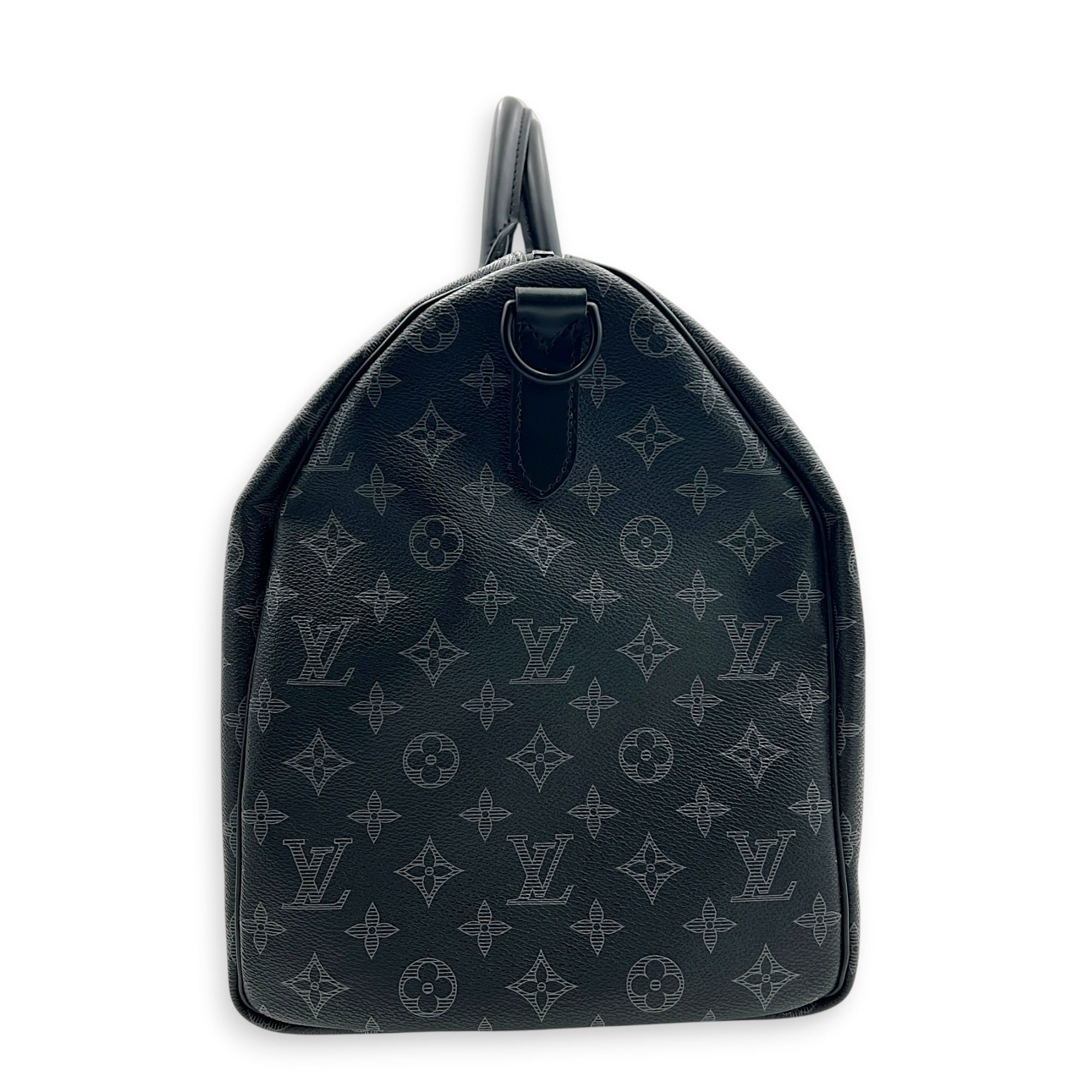 Keepall Top Handle Bag 50 x Vivienne in Monogram Coated Canvas, Black hardware