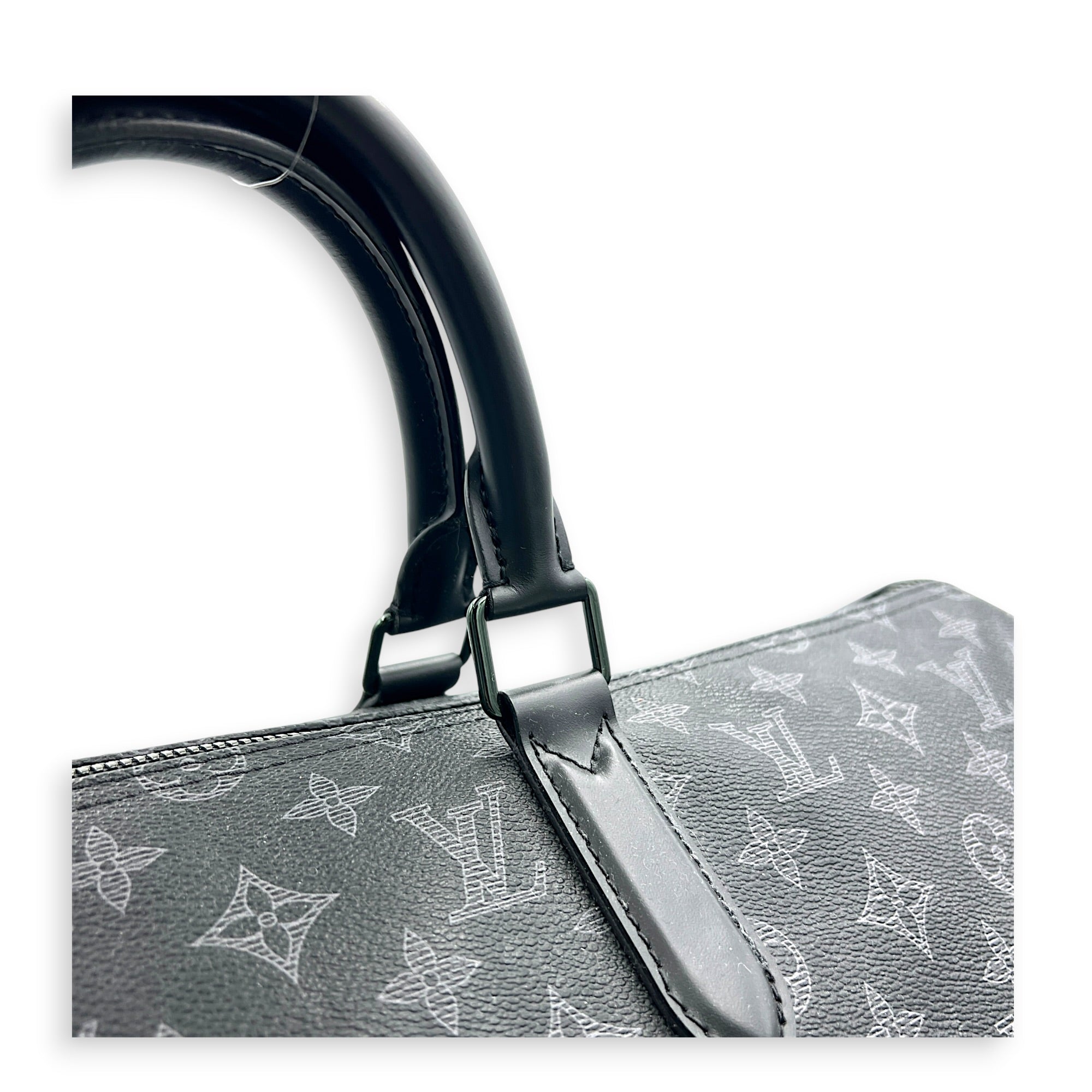 Keepall Top Handle Bag 50 x Vivienne in Monogram Coated Canvas, Black hardware