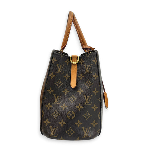 Montaigne Top Handle Bag Brown in Monogram Coated Canvas, Gold hardware