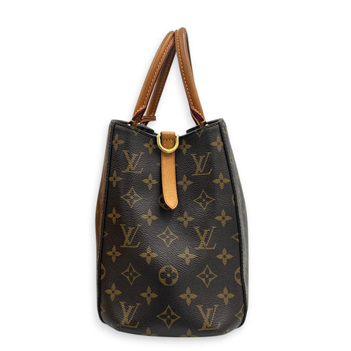 Montaigne Top Handle Bag Brown in Monogram Coated Canvas, Gold hardware