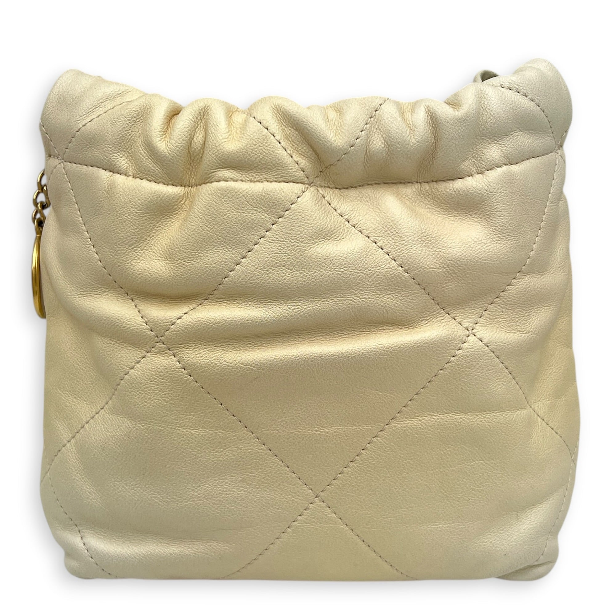 22 Tote Light Gold Shoulder Bag in Calfskin, Palladium hardware
