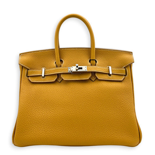 Birkin 25 Natural Sable Top Handle Bag in Togo, Palladium hardware