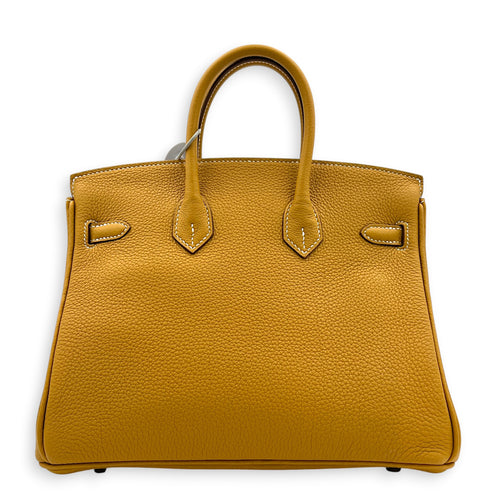 Birkin 25 Natural Sable Top Handle Bag in Togo, Palladium hardware